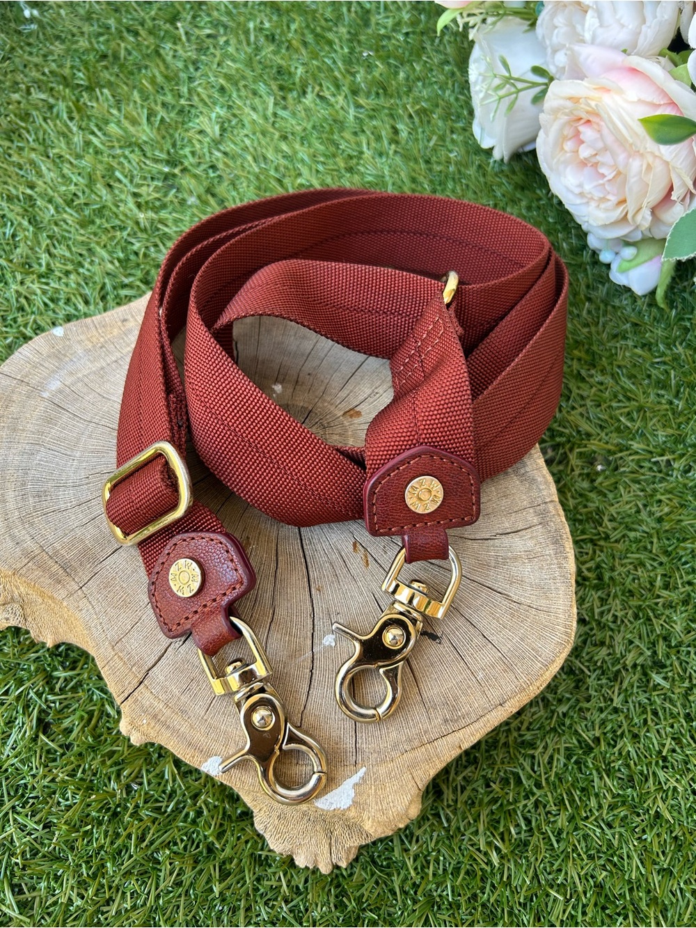 MZ Wallace Adjustable Rust Red Crossbody Strap with Gold Hardware, gently used - Picture 4 of 15
